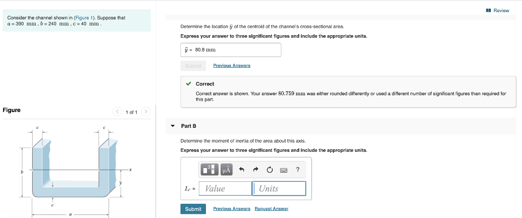 Solved 1 Review Consider the channel shown in (Figure 1). | Chegg.com