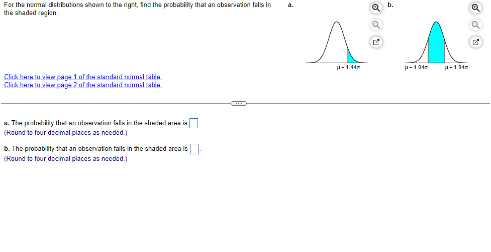 Solved For the normal distributions shown to the right, find | Chegg.com