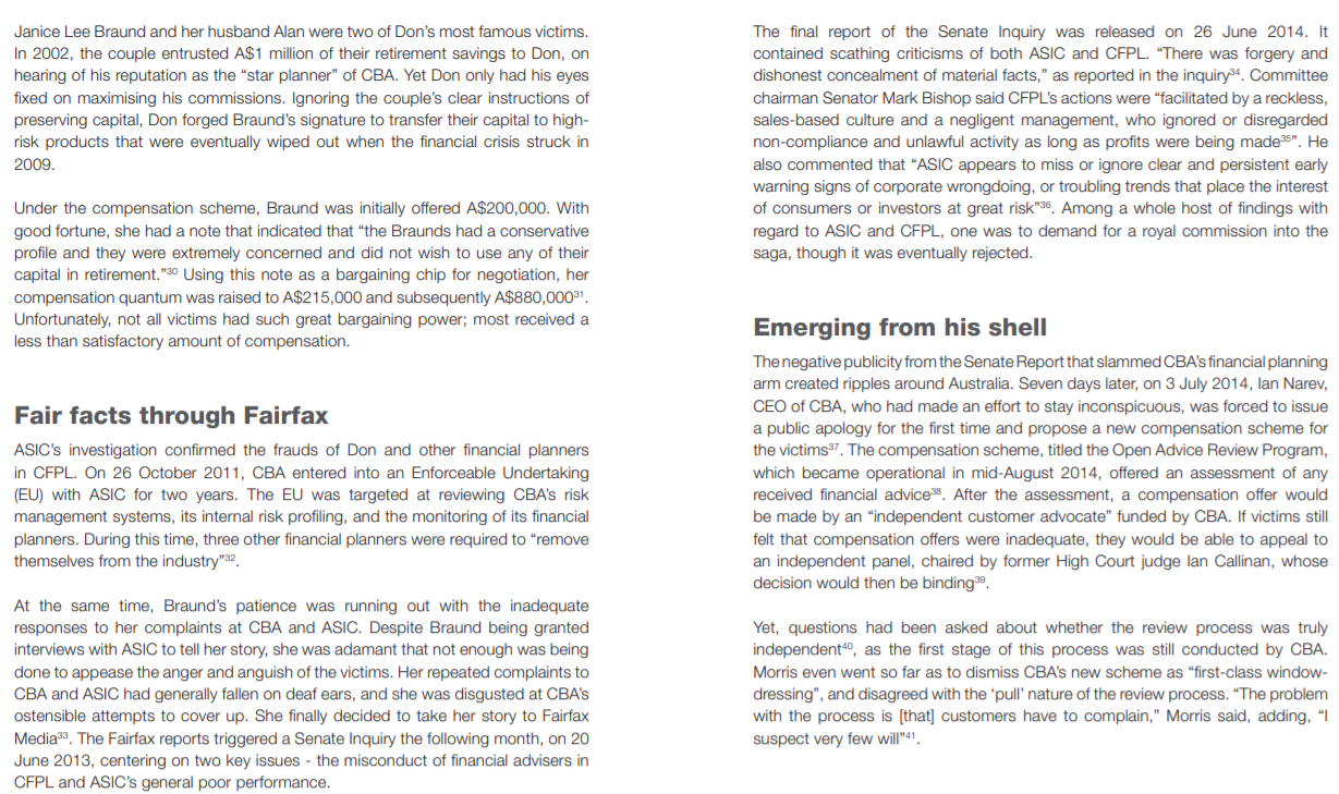 Janice Lee Braund and her husband Alan were two of Dons most famous victims. In 2002, the couple entrusted A$1 million of th