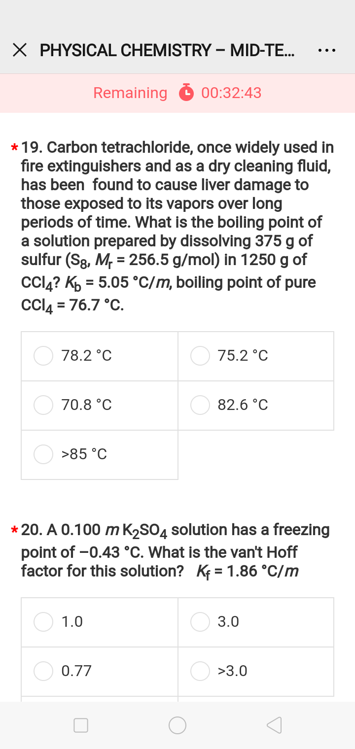 Personal Hotspot Used 149 Mb X Physical Chemist Chegg Com
