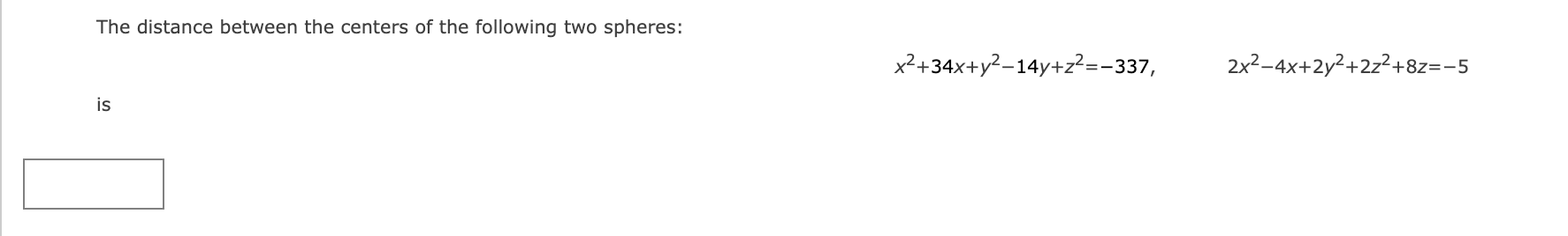 Solved The distance between the centers of the following two | Chegg.com