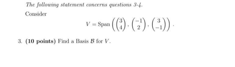Solved The following statement concerns questions 3-4. | Chegg.com