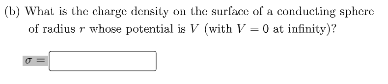 Solved (b) What is the charge density on the surface of a | Chegg.com