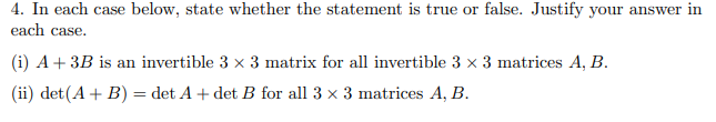 Solved 4. In each case below, state whether the statement is | Chegg.com