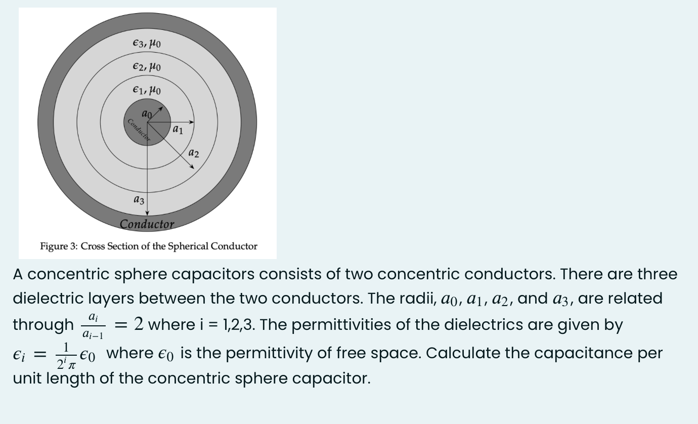Solved A concentric sphere capacitors consists of ﻿two | Chegg.com