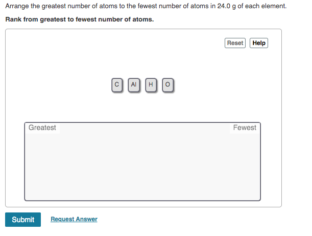 which element has the greatest number of atoms