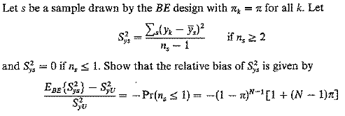 Solved Lets Be A Sample Drawn By The BE Design With 24 = For | Chegg.com