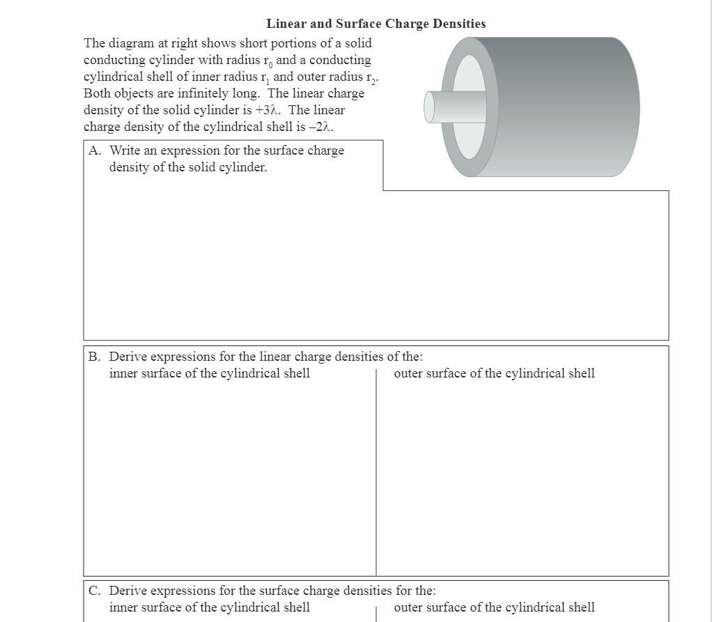 Solved Linear and Surface Charge Densities The diagram at | Chegg.com