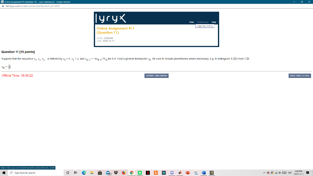 -ine Assignment #11 (Question 11) - Lyryx Leaming Inc | Chegg.com