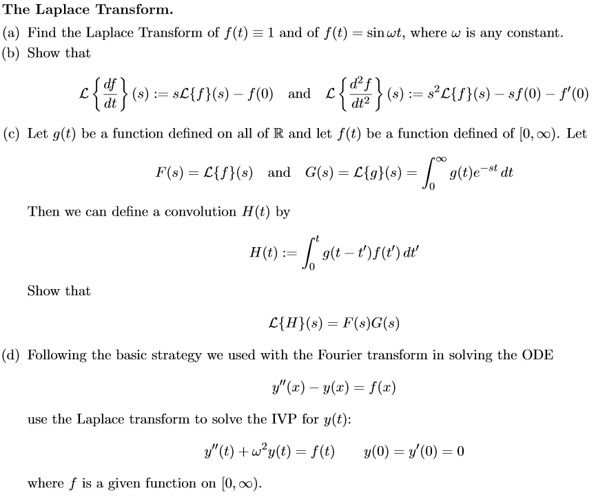 The Laplace Transform A Find The Laplace Transform Chegg Com