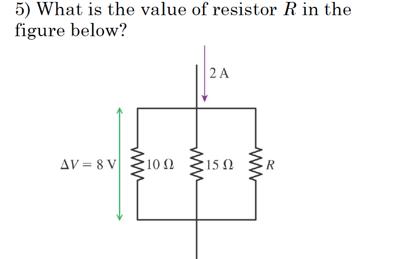 Solved 5) What is the value of resistor R in the figure