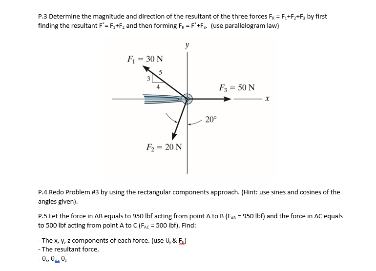 Solved P 3 Determine The Magnitude And Direction Of The