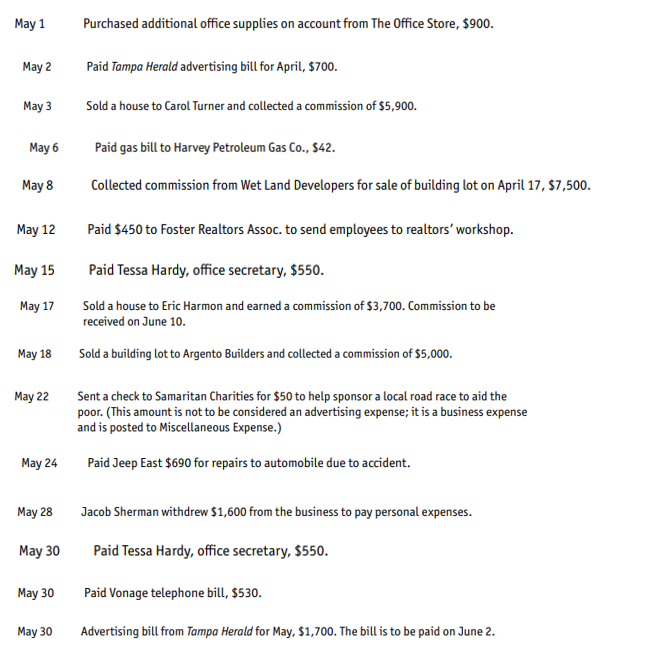 Solved May 1 Purchased additional office supplies on account