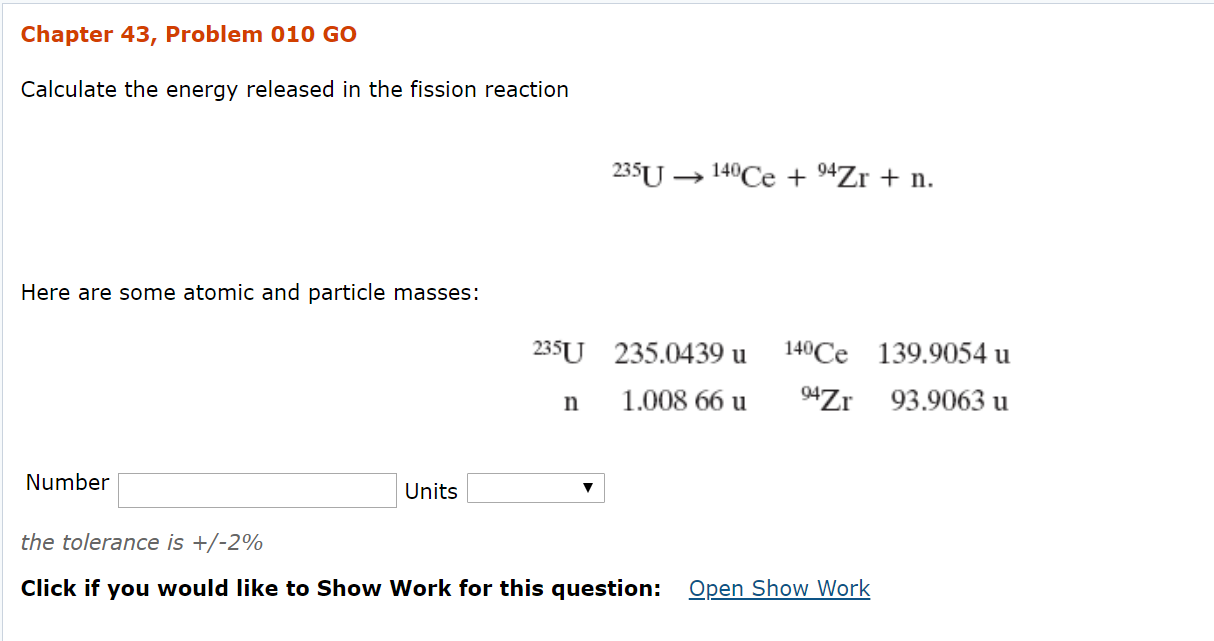 Solved Chapter 43, Problem 010 GO Calculate The Energy | Chegg.com