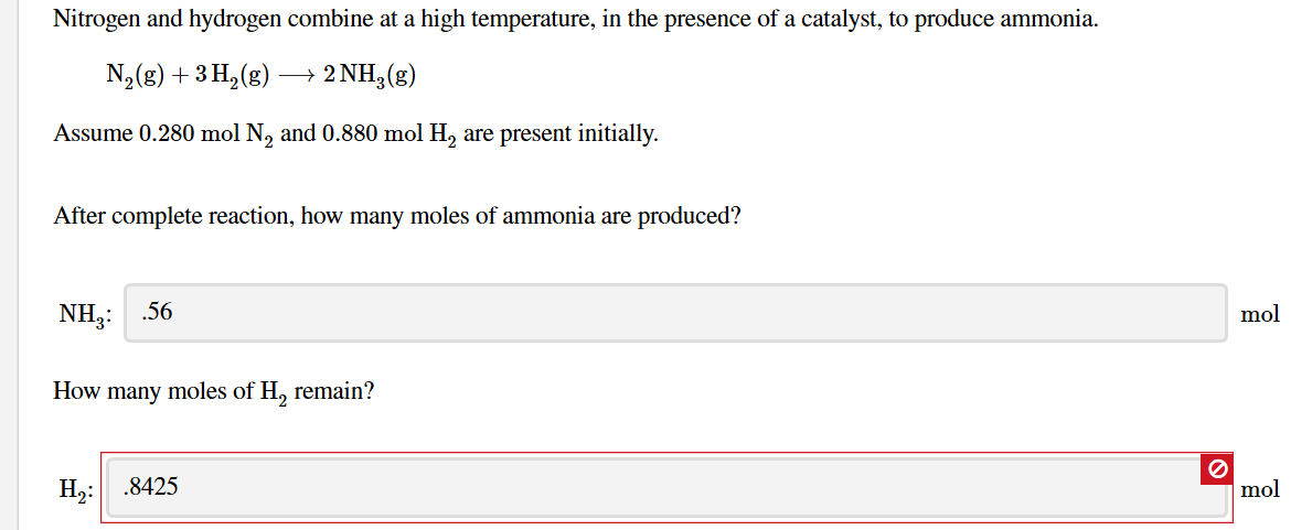 solved-nitrogen-and-hydrogen-react-to-produce-ammonia-chegg