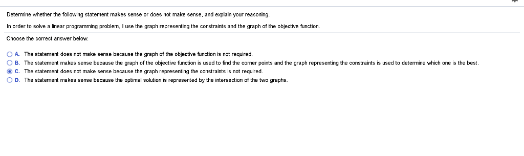 Solved Determine Whether The Following Statement Makes Sense | Chegg.com