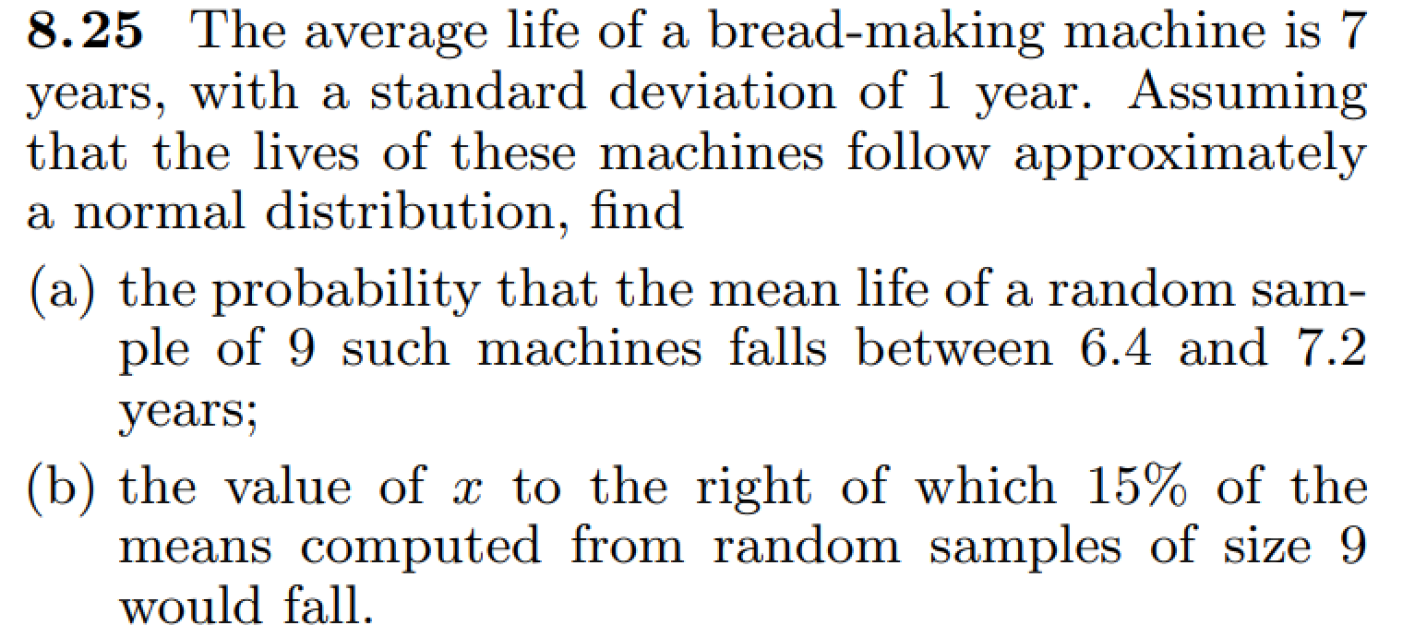 Solved 8.25 The average life of a bread-making machine is 7 | Chegg.com