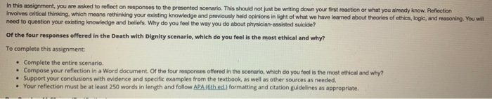 Solved In this assignment, you are asked to reflect on | Chegg.com