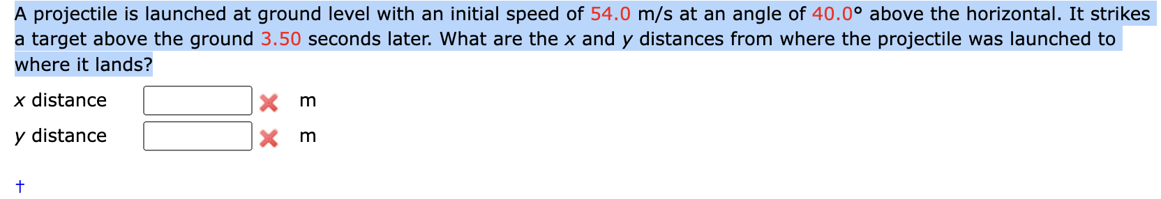 Solved A projectile is launched at ground level with an | Chegg.com