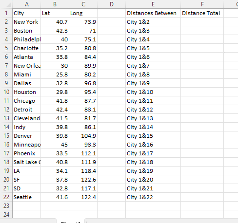 Solved The distance between any two US cities (excluding | Chegg.com