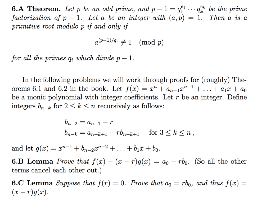 Solved 6.A Theorem. Let P Be An Odd Prime, And P -1- Q1 .. | Chegg.com