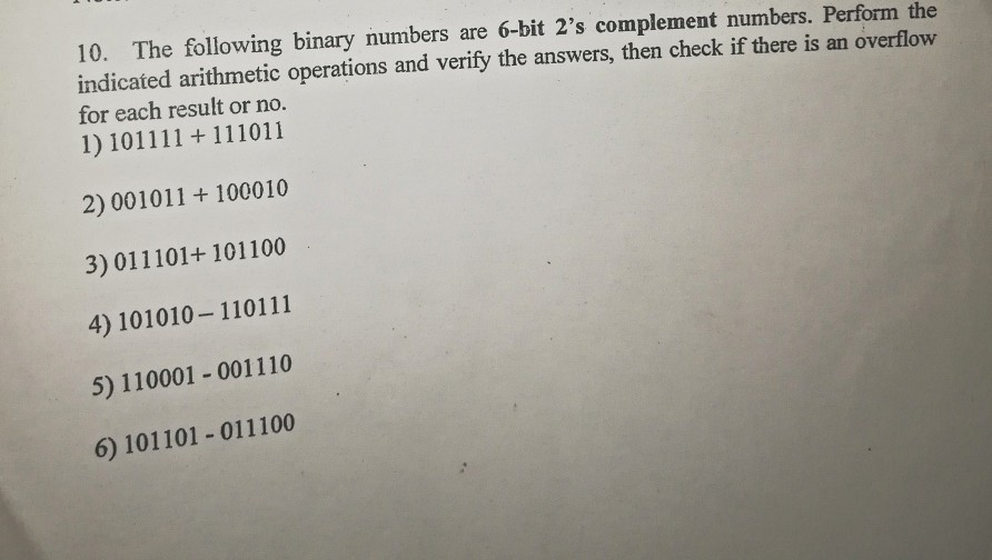 6 bit binary numbers