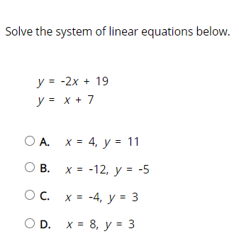 Solved Solve The System Of Linear Equations Below Y 2x Chegg Com