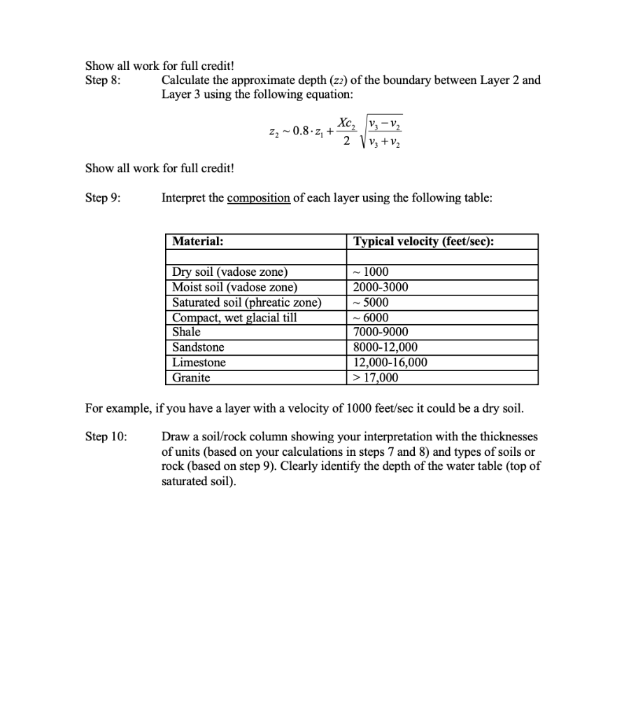 Seismic Refraction to Determine the Water Table Depth