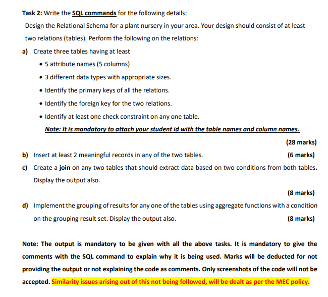 Solved Task 3: Give The Following Queries In The Relational | Chegg.com