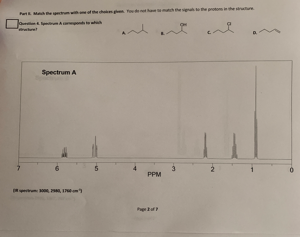 Solved Spectroscopy Combo Assignment Question 5. Spectrum B | Chegg.com