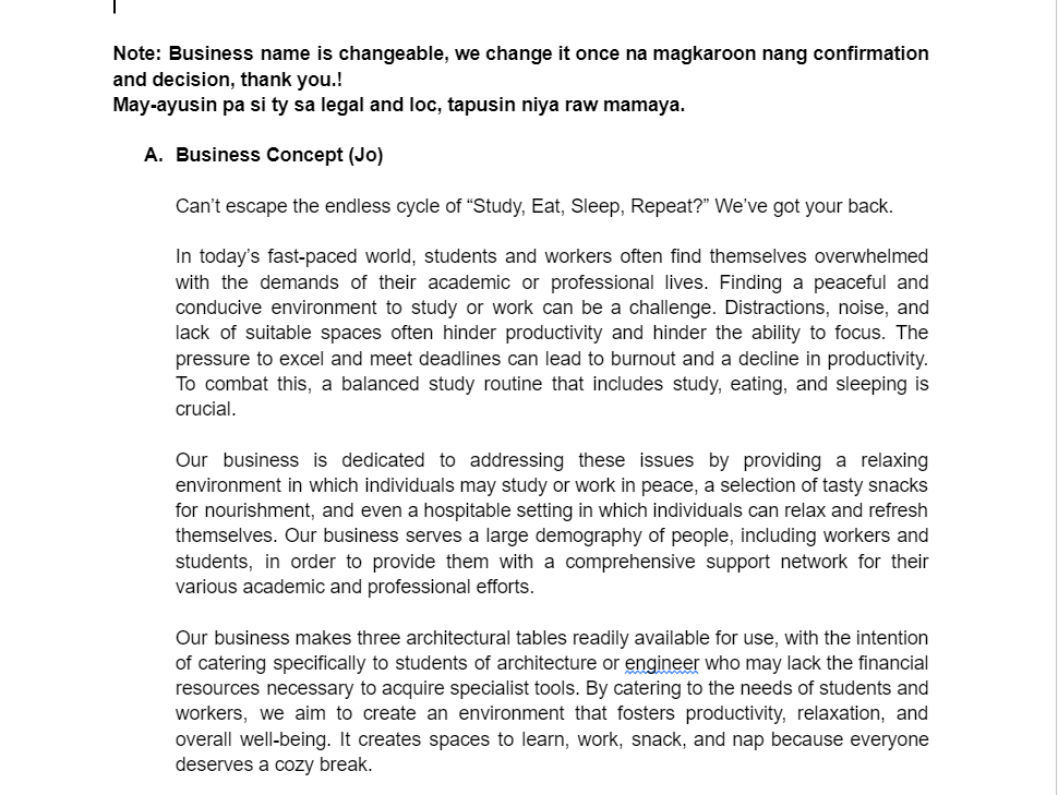 Solved instruction: base on the business concept make the | Chegg.com