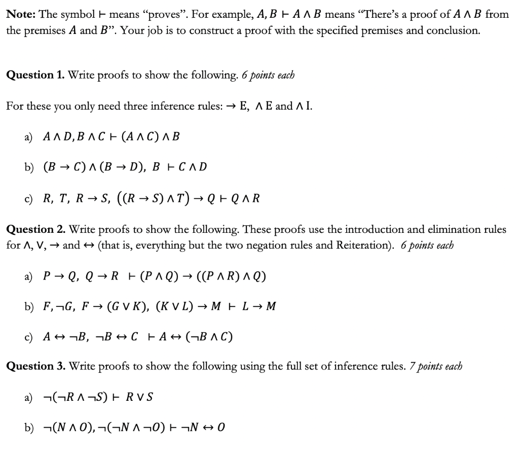 Solved Note: The symbol ⊢ means 