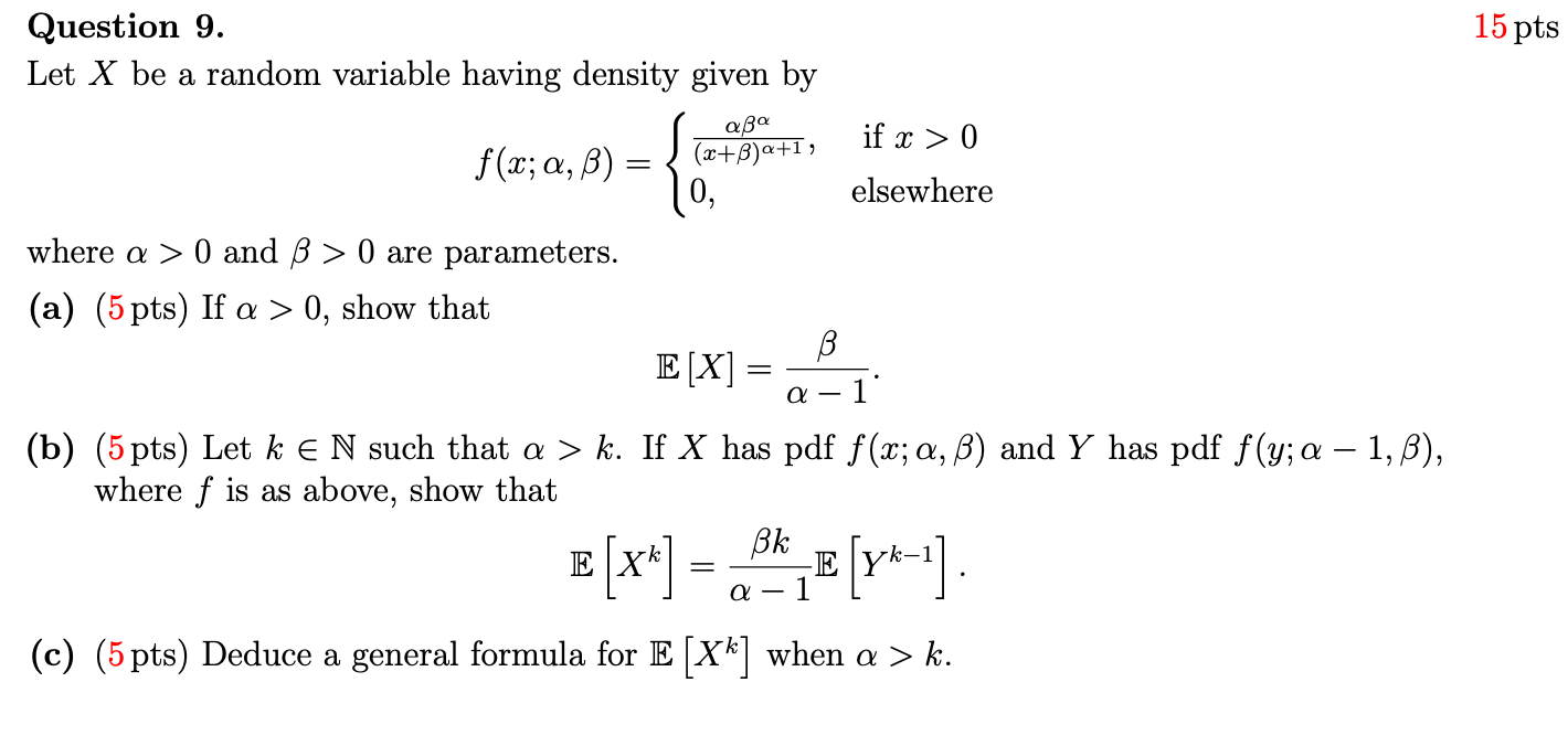 Solved 15 Pts Question 9 Let X Be A Random Variable Havi Chegg Com