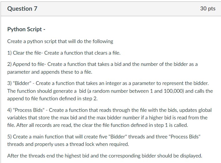 Solved Create a python script that will do the following 1) | Chegg.com