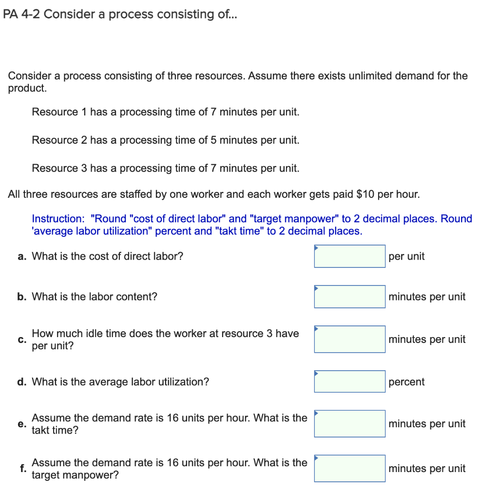 Solved PA 4-2 Consider a process consisting of... Consider a | Chegg.com