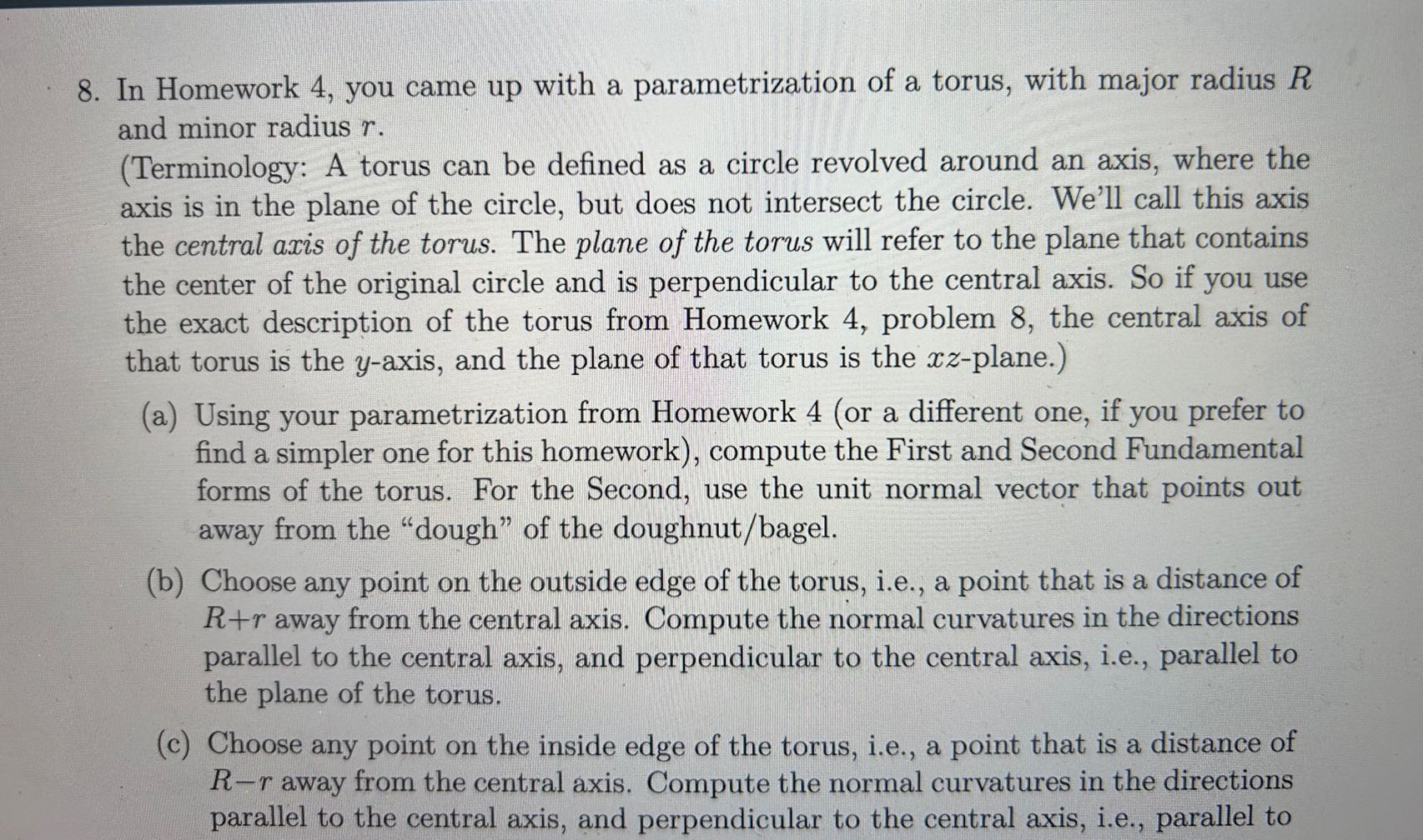 8. In Homework 4, you came up with a parametrization | Chegg.com