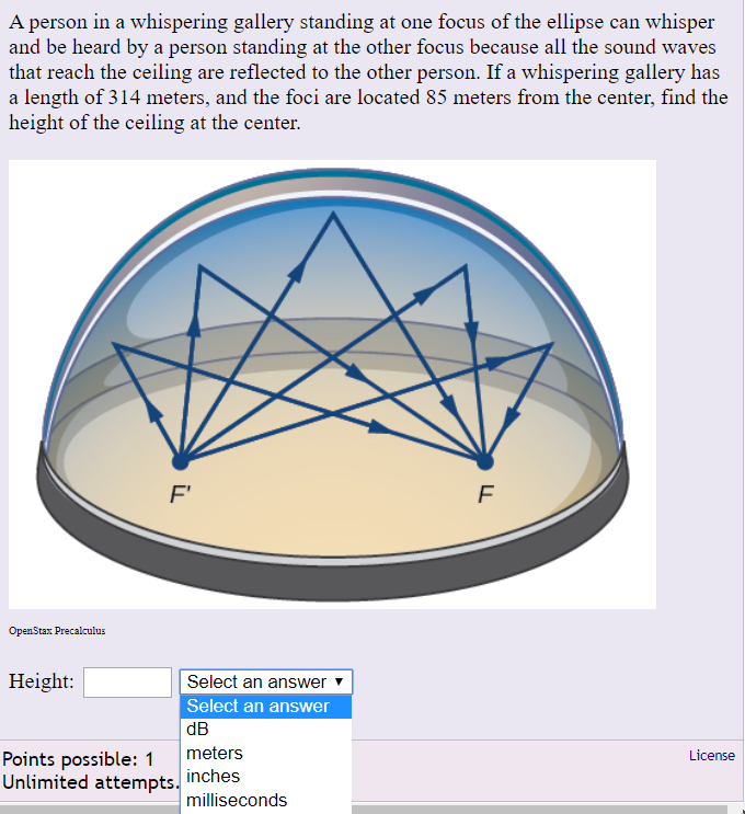 Solved A person in a whispering gallery standing at one