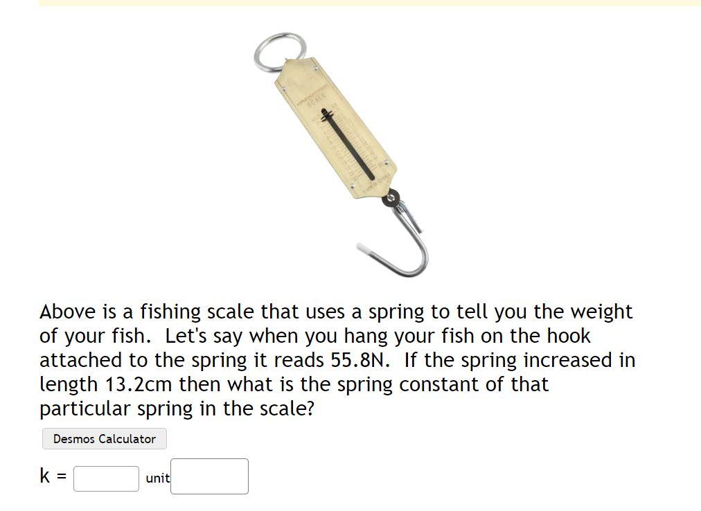 Solved Above is a fishing scale that uses a spring to tell