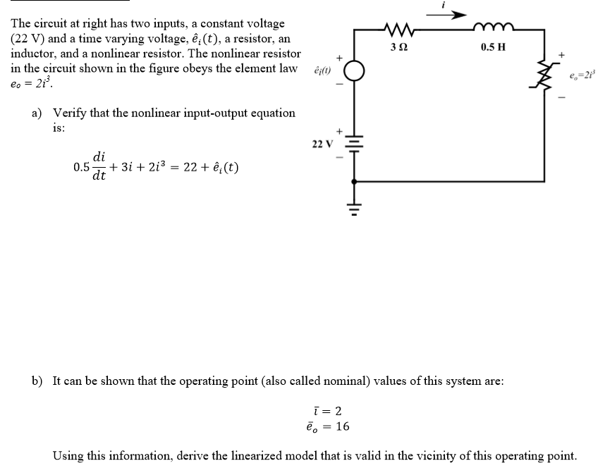 Solved The Circuit At Right Has Two Inputs A Constant Vo Chegg Com