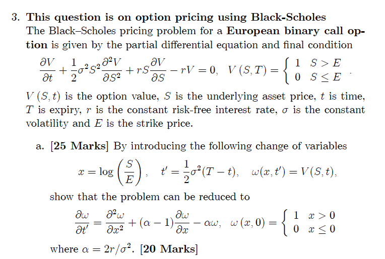 Solved 1 0 S 3 This Question Is On Option Pricing U Chegg Com