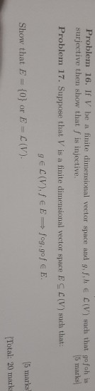 Solved Problem 10 Let V Be A Finite Dimensional Vector S Chegg Com