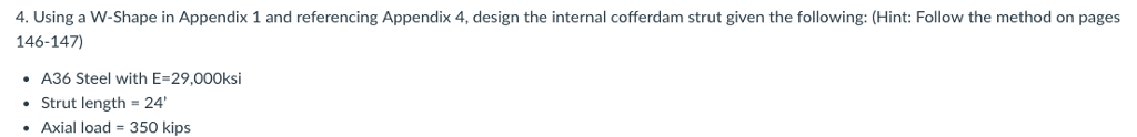Solved 4. Using a W-Shape in Appendix 1 and referencing | Chegg.com