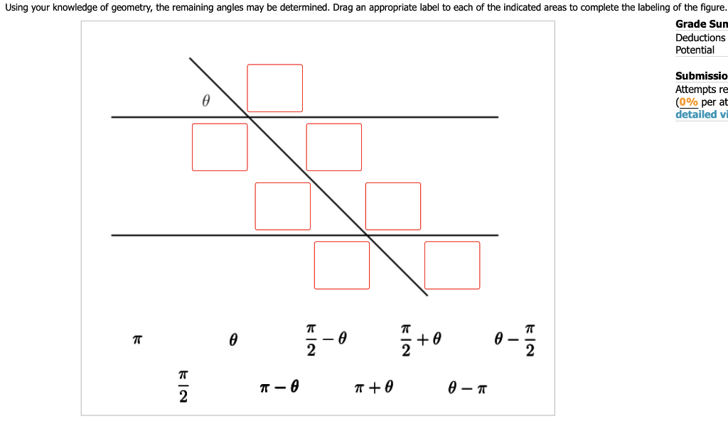 Solved Using your knowledge of geometry, the remaining | Chegg.com