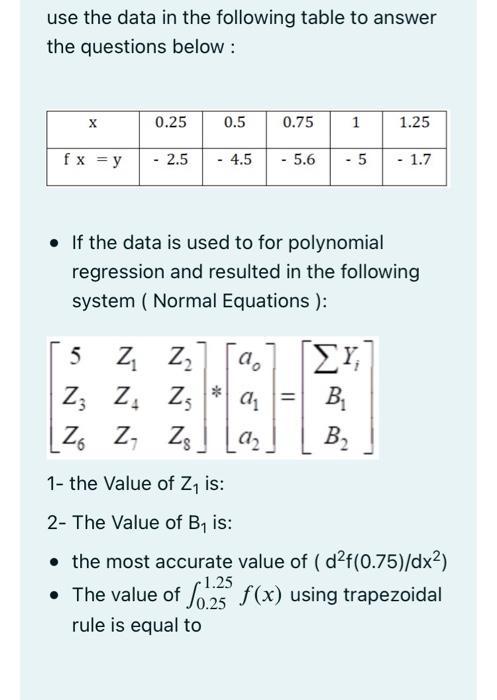 Solved use the data in the following table to answer the | Chegg.com
