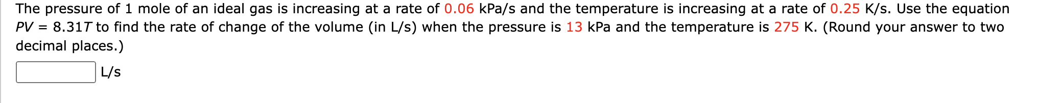 Solved The pressure of 1 mole of an ideal gas is increasing | Chegg.com