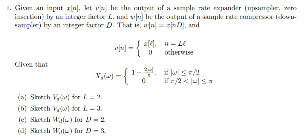 Solved 1. Given An Input [n], Let Vn Be The Output Of A | Chegg.com