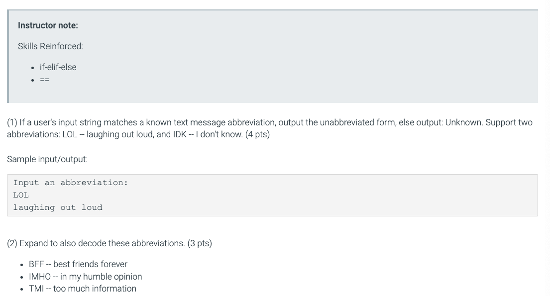Solved python please lab text message abbreviation chegg
