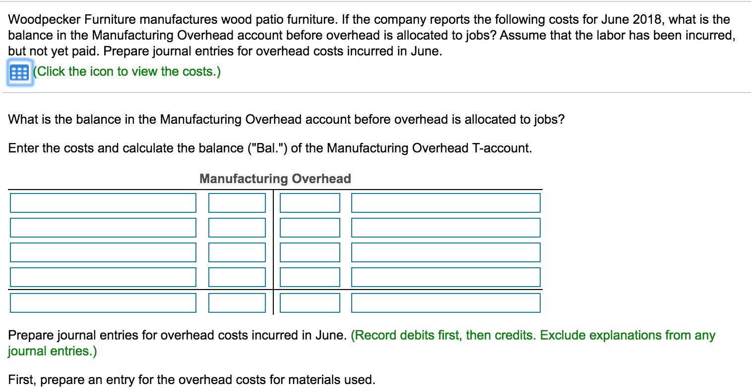 Solved Woodpecker Furniture manufactures wood patio