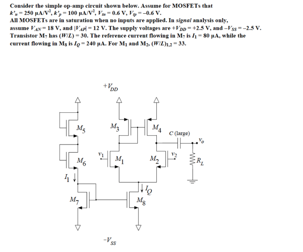 Solved Consider the simple op-amp circuit shown below. Circuit Diagram