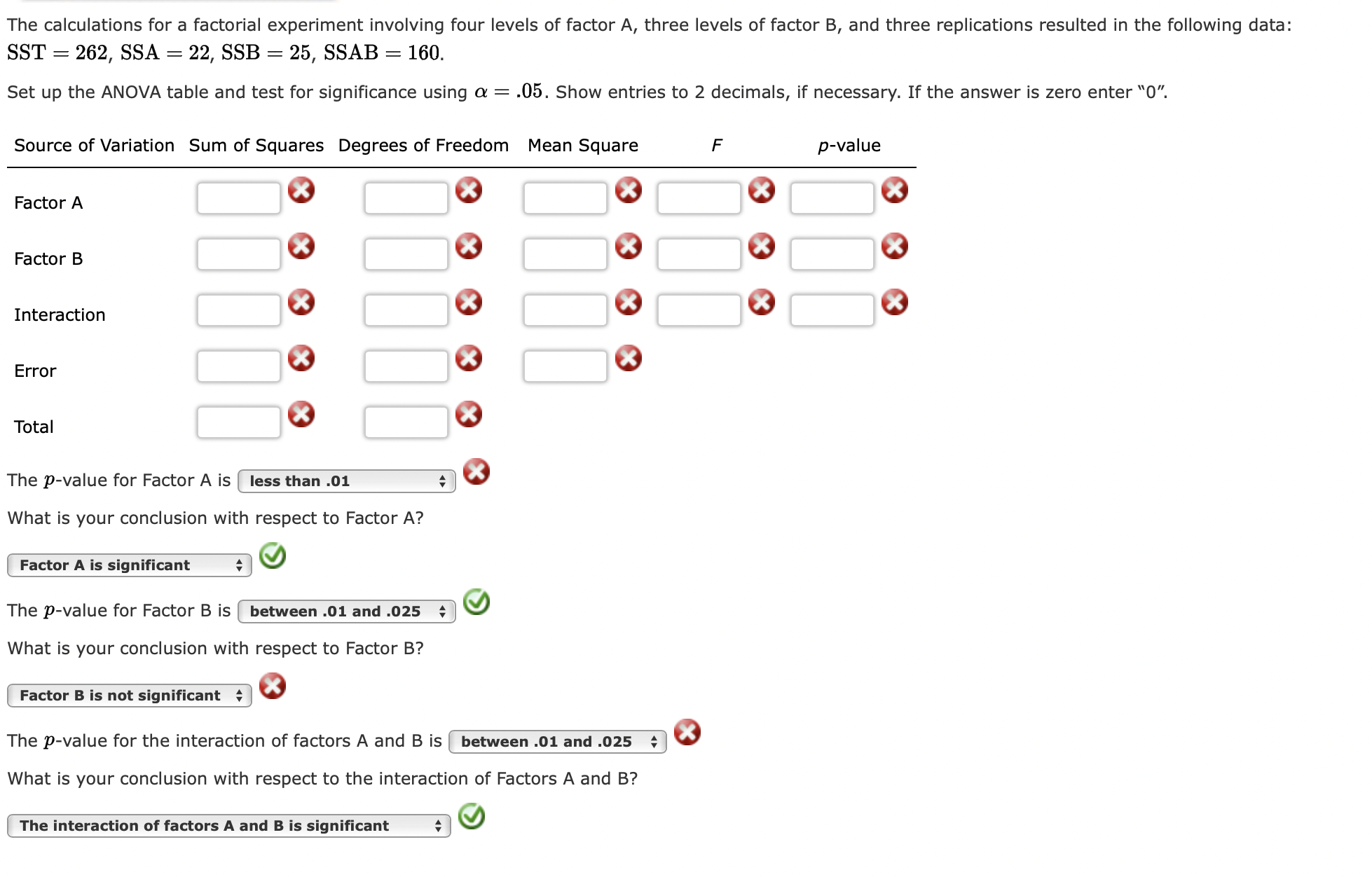 solved-the-calculations-for-a-factorial-experiment-involving-chegg